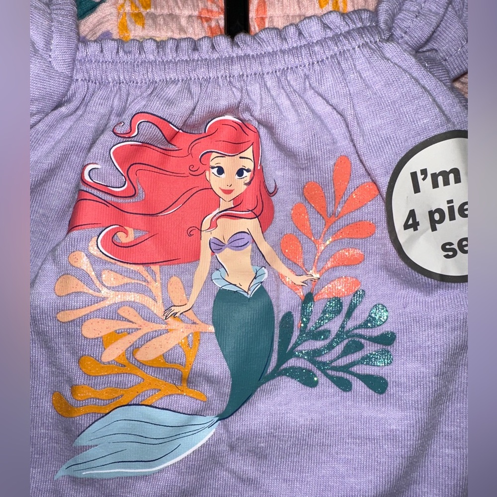 Disney Baby Girl Little Mermaid 4-Piece Infant Set NWT – 0–3 M - Picture 3 of 7